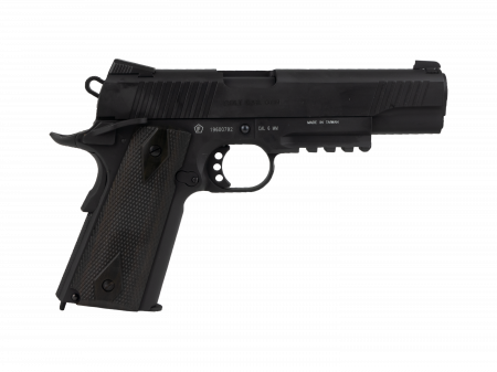 Pistol Colt 1911 Blackened Rail Gun Negru Mat Full Metal BlowBack [3]