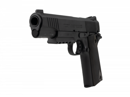 Pistol Colt 1911 Blackened Rail Gun Negru Mat Full Metal BlowBack [4]
