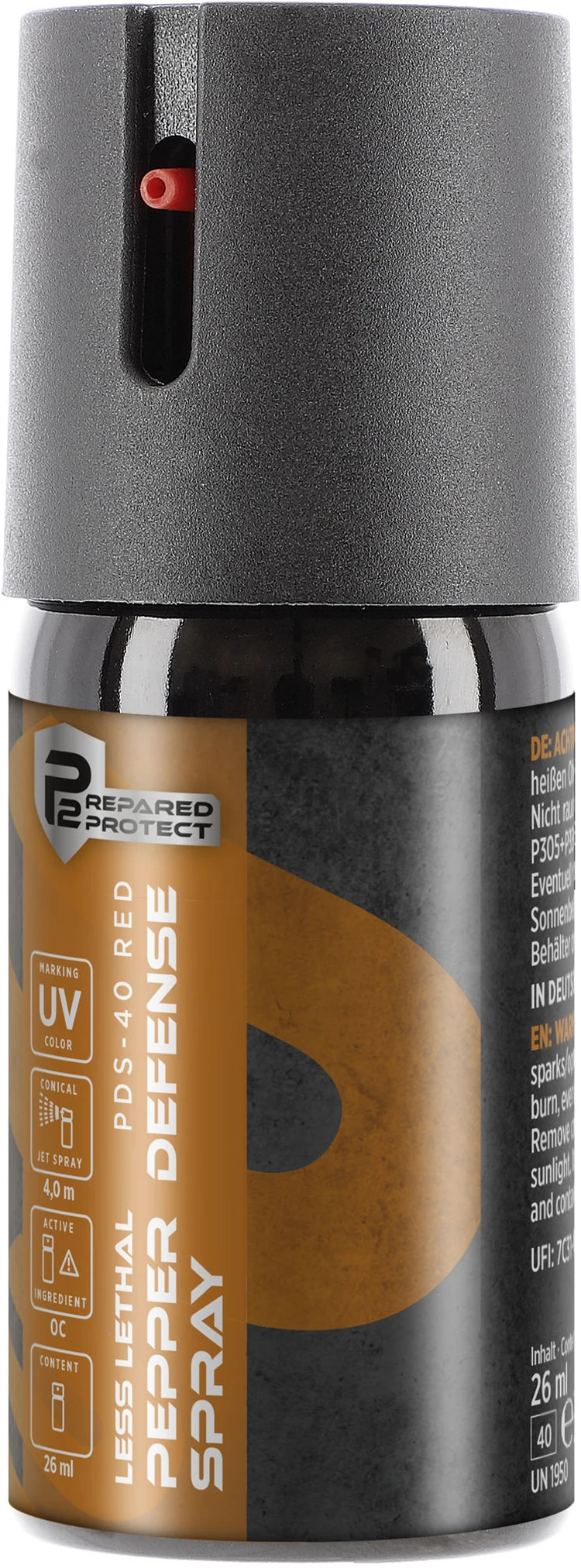 Paza si autoaparare - P2P PDS-40 Pepper Spray RED UV spray autoaparare - jet conic 26 ml