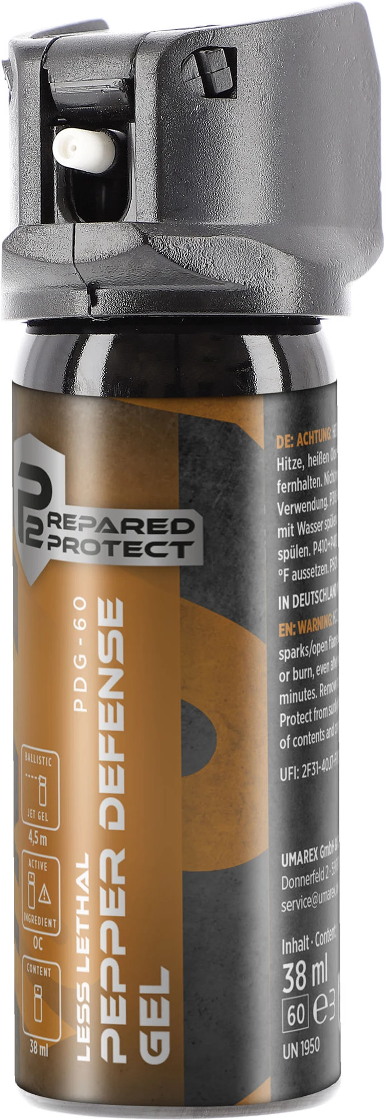 P2P PDG-60 Pepper Gel spray paralizant - jet balistic 38 ml [0]