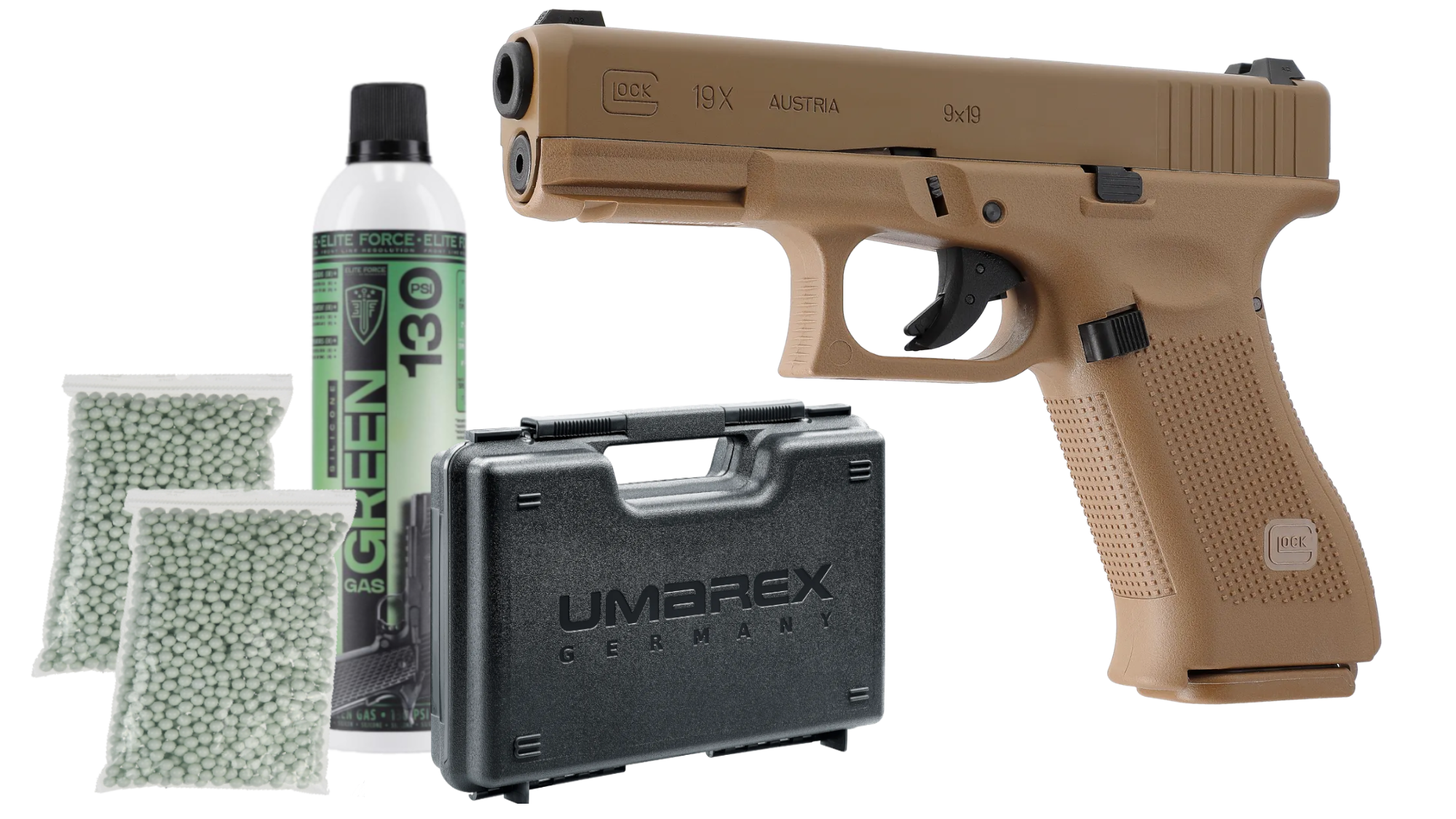 Pistoale cu Recul ( Green Gas ) - GLOCK 19X Coyote  Recul GBB- GreenGas  UMAREX