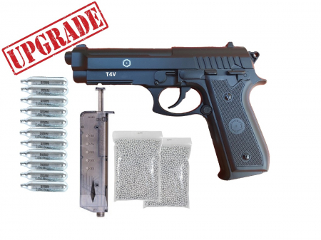 Upgradat - SET Complet Pistol Airsoft CO2 PT92 ABS -Upgraded 4J NBB