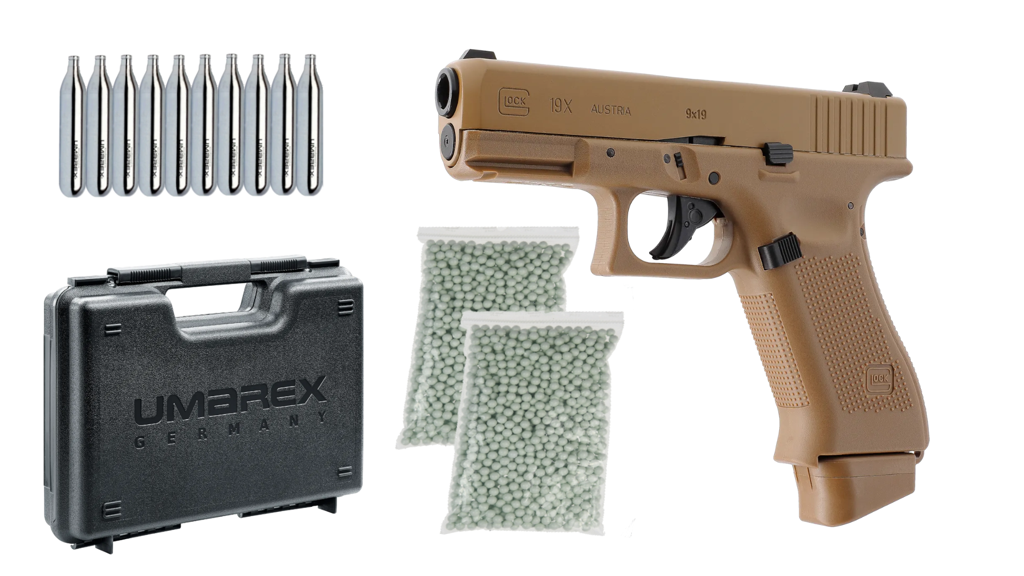 Pistoale cu Recul ( CO2 ) - Glock 19X Coyote Blowback Co2 Umarex TrainingForValhalla