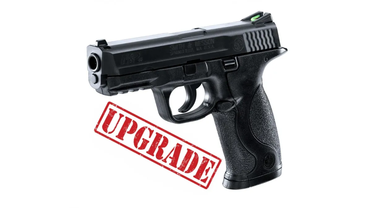 Set complet Pistol airsoft Smith & Wesson M&P40 Metalic Co2 NBB (Upgrade) + 1000 bile + 10 CO2 + cutie de transport [2]