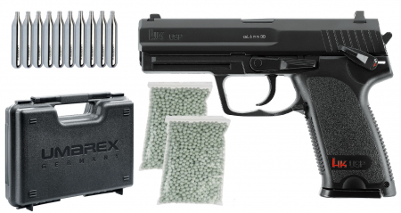 Pistoale fara Recul ( CO2 ) - Set Pistol Heckler & Koch USP Co2 GNBB - Cutie transport bile co2