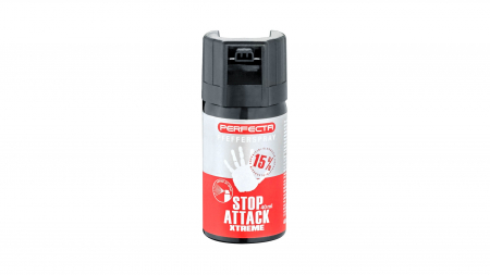 Paza si autoaparare - Spray cu piper Perfecta Stop Attack Xtreme Pepper Spray 40 ml conical 15% OC