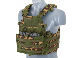 Echipament Airsoft - Vesta Ultimate Operator Plate Carrier cu buzunare - woodland