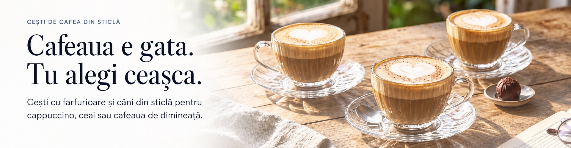Delisoga – Cești de cafea din sticlă – Desktop