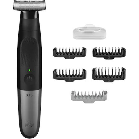 Aparat hibrid de barbierit si tuns barba Braun Series X XT5100 Wet&Dry, 1 cap pentru ingrijire corporala, 4 piepteni, Negru [3]