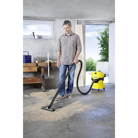 Aspirator multifunctional Karcher WD 4, Aspirare umeda si uscata, 20 l, 1000 W, Furtun 2.2 m, Sac filtru din pasla, Galben/Negru [6]