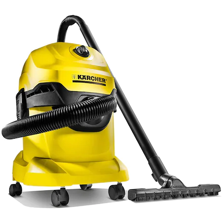 Aspirator multifunctional Karcher WD 4, Aspirare umeda si uscata, 20 l, 1000 W, Furtun 2.2 m, Sac filtru din pasla, Galben/Negru [2]