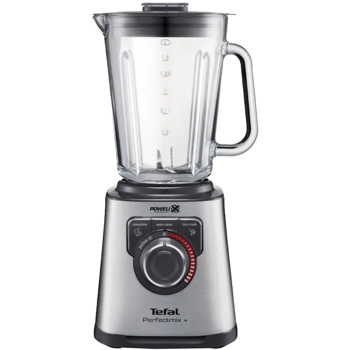 Blender de mare viteza Tefal PerfectMix+ BL811D38, 1200W, 1.75 l, buton variabil pentru viteza, 6 lame detasabile, vas din sticla termorezistenta, 3 programe, corp din inox, spatula, inox [5]