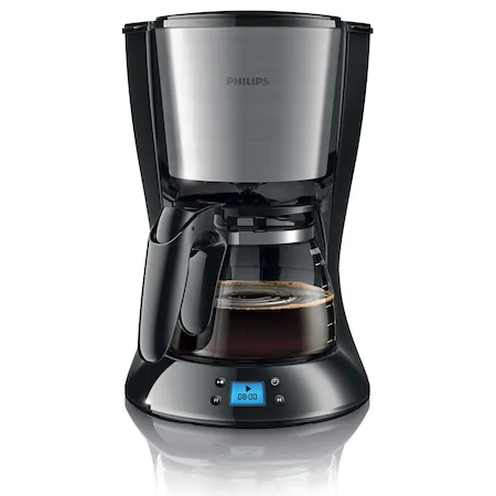 Cafetiera Philips Daily Collection HD7459/20, 1000 W, afisaj LCD, cana din sticla, aroma twister, cronometru, Negru [3]