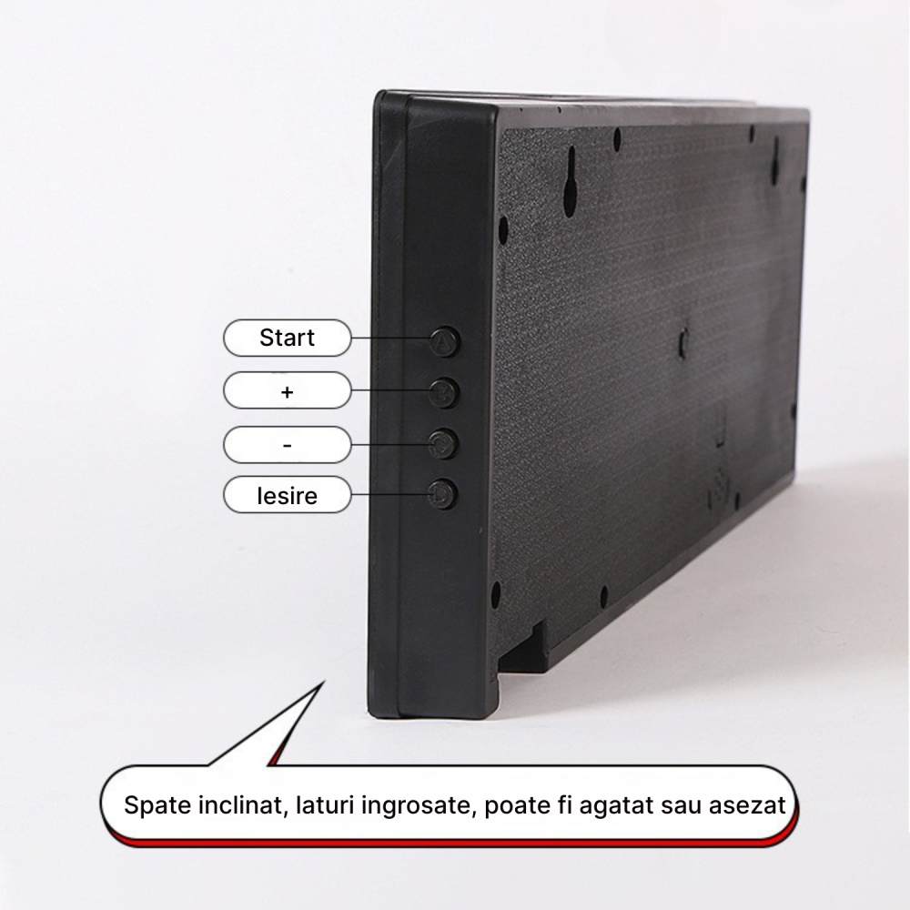 Ceas Digital de Perete cu Led, Cu Alarma, Calendar, Temperatura, Lumina Rosie, Alimentare 220V si USB [3]