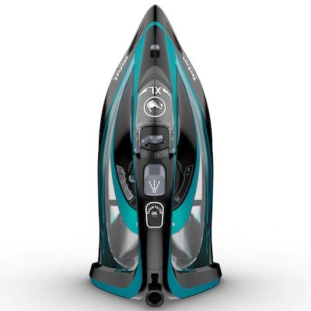 Fier de calcat Tefal FV9844E0 Ultimate Pure, 3200 W, Talpa Durilium AirGlide, Autoclean, jet de aburi 250gr/min, Micro-Calc Filter 2in1, Negru/Bleu [2]