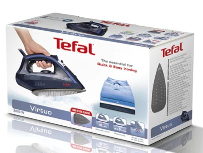 Fier de calcat TEFAL Virtuo FV1713E0, 200ml, talpa antiaderenta, 2000W, 90g/min, albastru inchis [4]