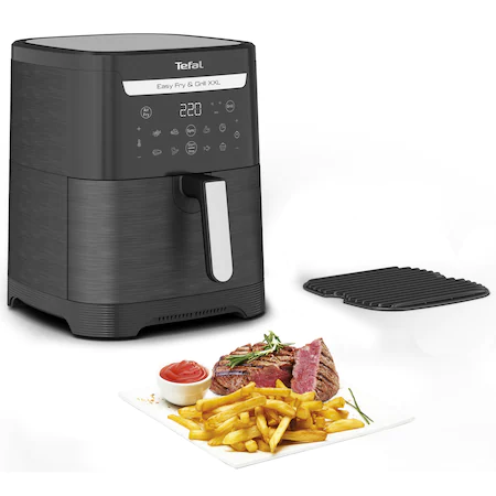 Friteuza cu aer cald Tefal EasyFry & Grill XXL EY801815, 1830W, tehnologie Extra Crisp, 8 programe, gratar incorporat, capacitate 6.5 l, 2 zone de gatire, invelis antiaderent, Negru [4]