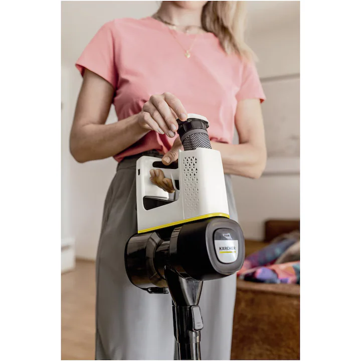 Aspirator vertical Karcher VC 4 Cordless myHome, 1.198-630.0, 140 W, autonomie 30 min, 2 trepte de viteza, 21.6 V, 2.5 Ah, 650ml, perie activa, alb/negru [3]