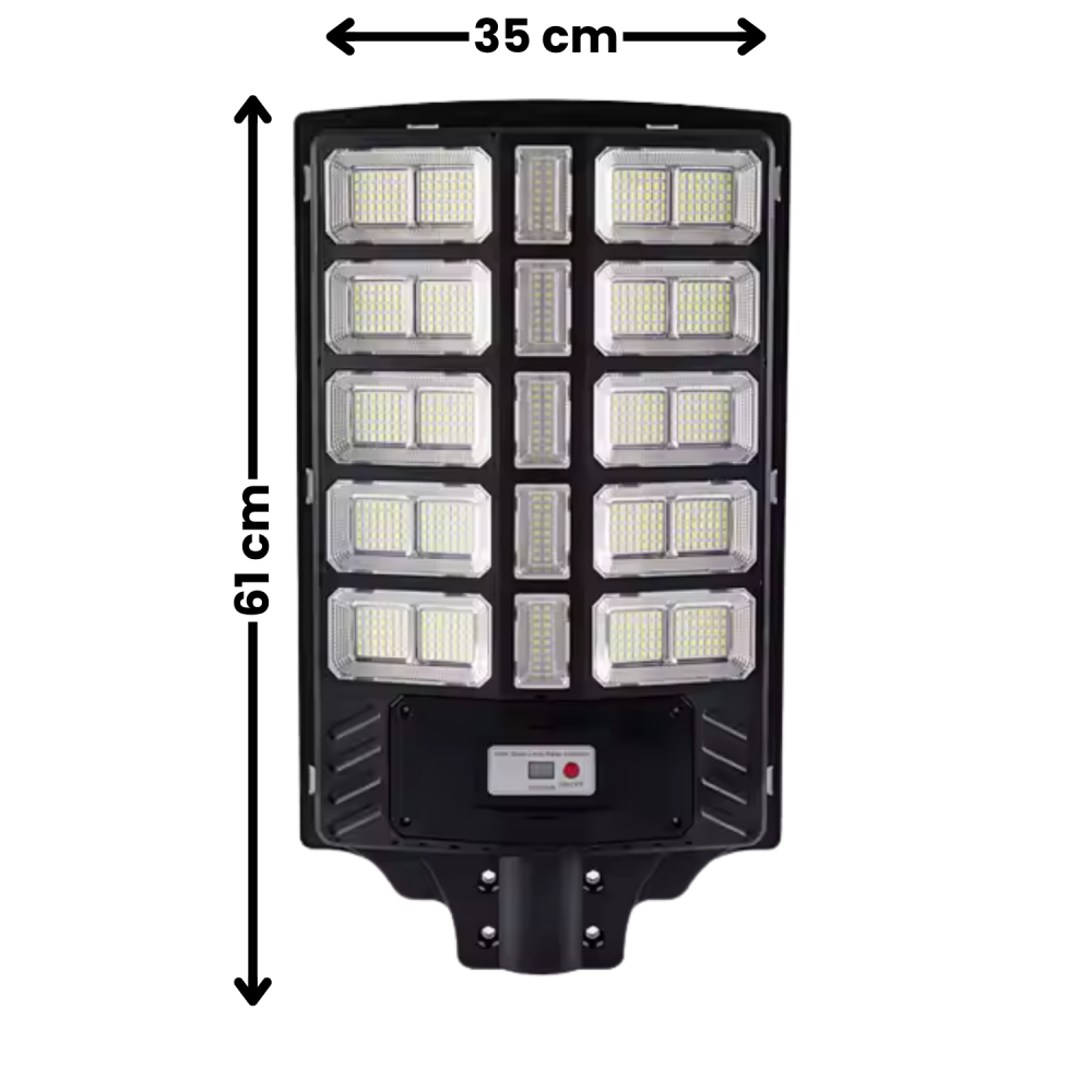 Lampă Solară Stradală LED 1000W Rixme 15 Zone, Senzor Mișcare, Telecomandă, IP67, Lampa solara exterior, Negru [6]