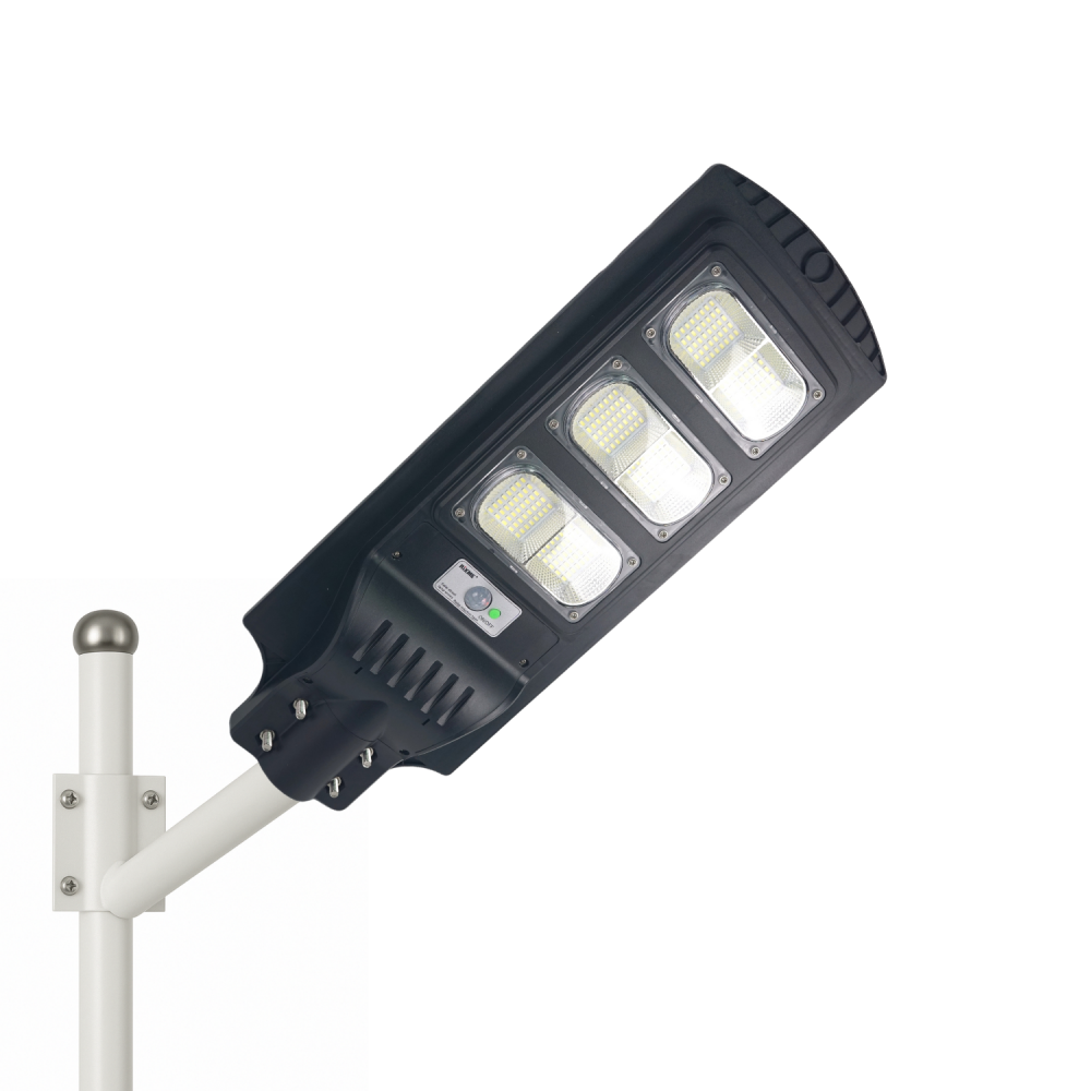 Lampă solara stradală LED solară Rixme 120W, 6 zone LED, telecomandă, timer 3/5/8h, Lampa solara exterior, IP67, Negru [4]