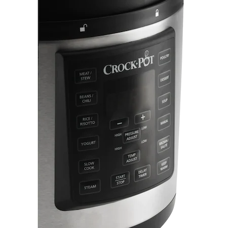Multicooker cu gatire sub presiune Crock-Pot Express CSC051X, 1000 W, 5.6 l, control digital, 4 moduri de gatire, 8 programe, timer, argintiu [2]