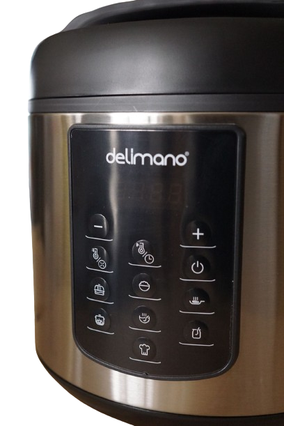 Oala electrica Delimano Optimo, 5 litri, temporizator de 24 ore, afisaj LED, 6 programe presetate, functie de pornire intarziata, functie de mentinere a temperaturii, vas cu invelis antiaderent, 1023 [2]