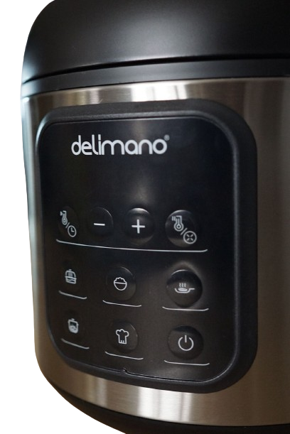 Oala electrica Delimano Primo, 2 litri, temporizator de 24 ore, afisaj LED, 4 programe presetate, functie de pornire intarziata, functie de mentinere a temperaturii, vas cu invelis antiaderent, 476 W [6]
