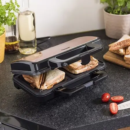 Sandwich maker Bestron ASM90XLCO, 900W, plite fixe, invelis antiaderent, cupru [4]