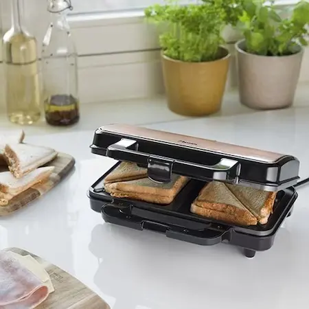 Sandwich maker Bestron ASM90XLCO, 900W, plite fixe, invelis antiaderent, cupru [3]