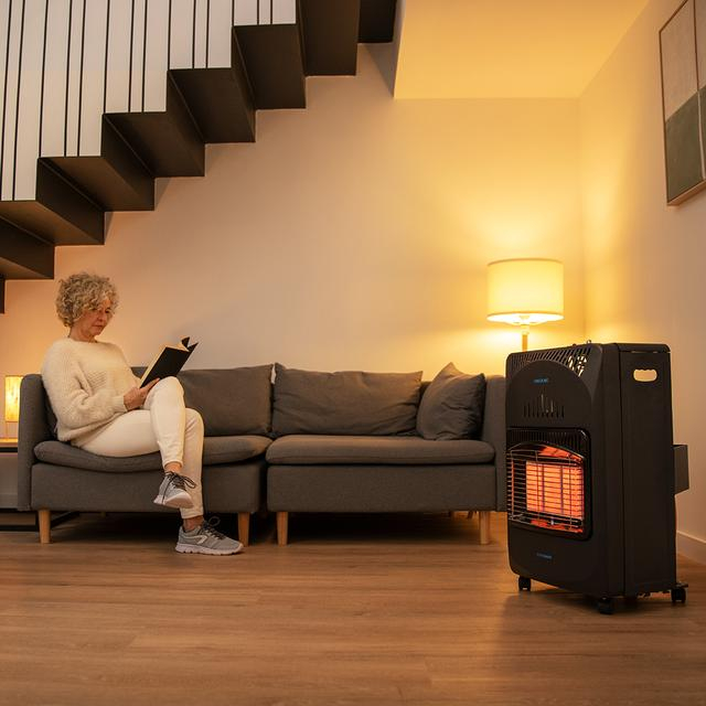 Soba incalzire pe gaz GPL, CECOTEC ready warm 5341, 4200W, 3 trepte de putere, aprindere piezo-electrica, 4.2kW, oprire automata, Negru [7]