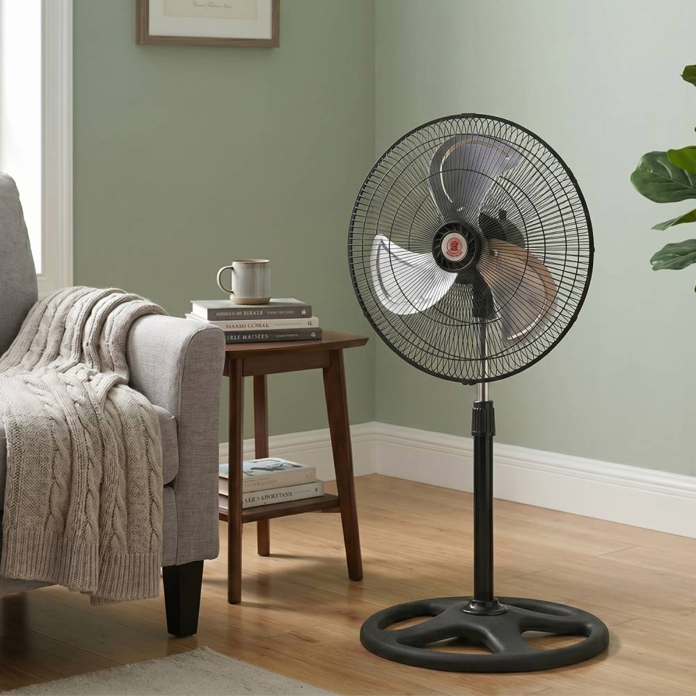 Ventilator de Podea, Putere 55W, 3 Trepte de Viteza, 220V - 240V, 3 Pale din Aluminiu, Diametru 28 cm [3]
