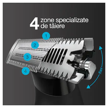 Aparat hibrid de barbierit si tuns barba Braun Series X XT5200 Wet&Dry, 2 x cap pentru ingrijire corporala,  4 piepteni, Saculet de voiaj, Negru [3]