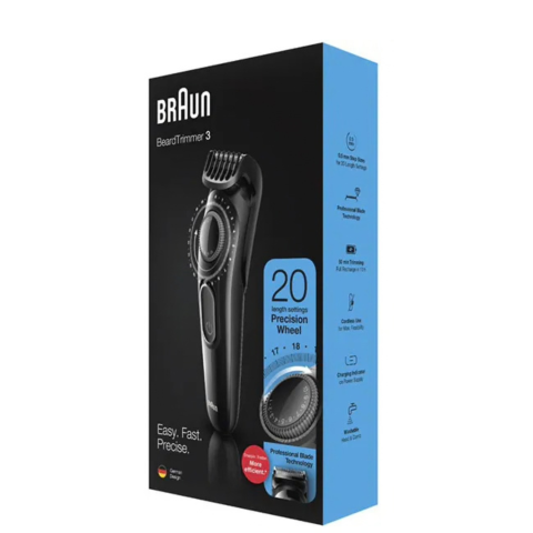 Climatizare & confort - Aparat de tuns barba Braun BT3222 Beard Trimmer Series 3, 20 setări, negru