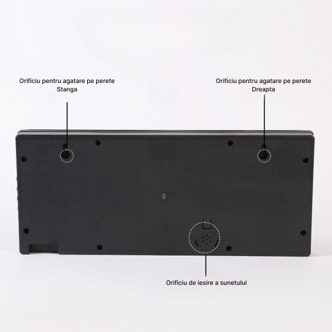 Ceas Digital de Perete cu Led, Cu Alarma, Calendar, Temperatura, Lumina Rosie, Alimentare 220V si USB [3]