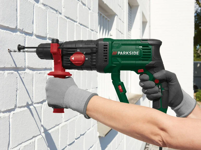 Ciocan rotopercutor cu fir Parkside PBH 1050 D4 ( PBH1050D4 ), Putere de 1050W, Mandrina rapida, Forta de percutie de 3 J, nr. percutii 5300 min, turatie de 980 rpm, Verde [3]