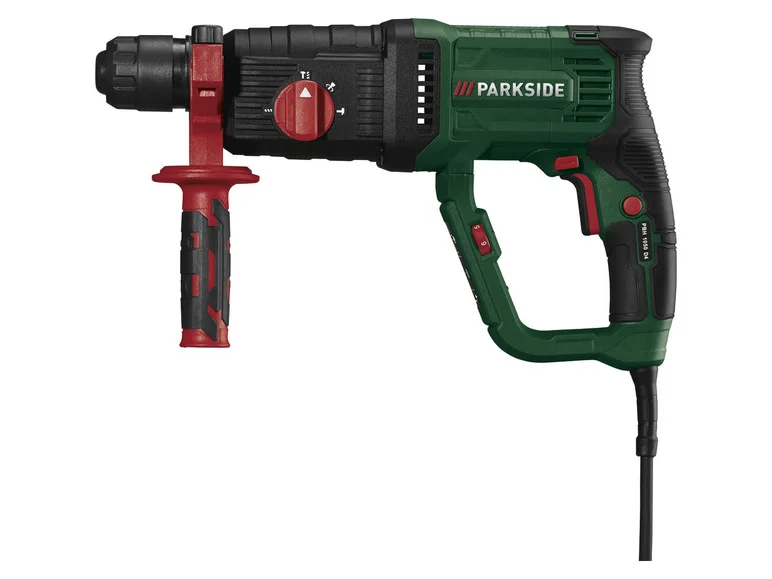 Ciocan rotopercutor cu fir Parkside PBH 1050 D4 ( PBH1050D4 ), Putere de 1050W, Mandrina rapida, Forta de percutie de 3 J, nr. percutii 5300 min, turatie de 980 rpm, Verde [1]