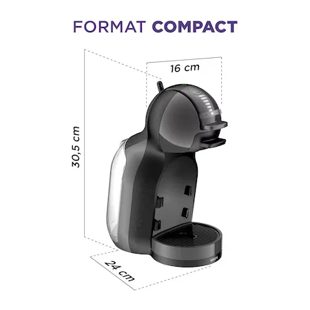 spressor cu capsule KRUPS NESCAFÉ® Dolce Gusto® Mini Me, 15 bari, 1500 W, capacitate rezervor 0,8 L, funcție Eco, gri [5]