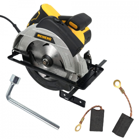 Scule electrice & acumulatori - Fierastrau circular Meineng, Putere de 1400W, Disc ⌀ 185mm, 5200 rpm, Galben