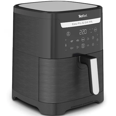 Friteuza cu aer cald Tefal EasyFry & Grill XXL EY801815, 1830W, tehnologie Extra Crisp, 8 programe, gratar incorporat, capacitate 6.5 l, 2 zone de gatire, invelis antiaderent, Negru [1]