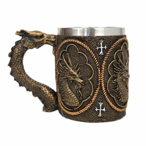 Casa & Bucatarie - halba-bere-dragon-400ml-otel-inoxidabil-rasina.jpg
