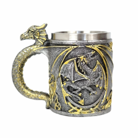 Casa & Bucatarie - halba-bere-dragon-400ml-otel-inoxidabil-rasina.jpg