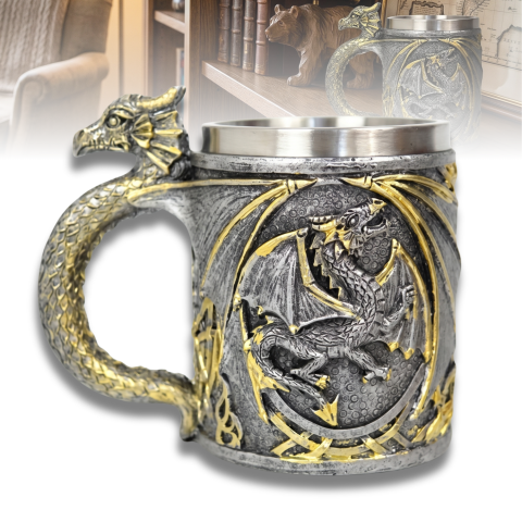 Căni, termosuri & sticle - halba-bere-dragon-400ml-otel-inoxidabil-rasina.jpg