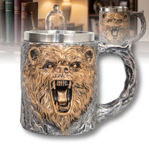 Cani Medievale - halba-de-bere-urs-inox-rasina-400ml.jpg