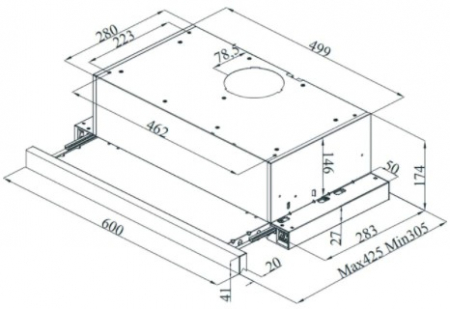 Hota incorporabila telescopica Beko HNT61310X, putere de absorbtie 429 m3/h, filtru metalic, 2 motoare, 60 cm, Inox [5]