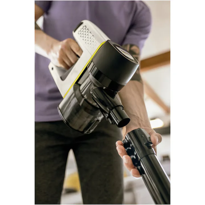 Aspirator vertical Karcher VC 4 Cordless myHome, 1.198-630.0, 140 W, autonomie 30 min, 2 trepte de viteza, 21.6 V, 2.5 Ah, 650ml, perie activa, alb/negru [3]