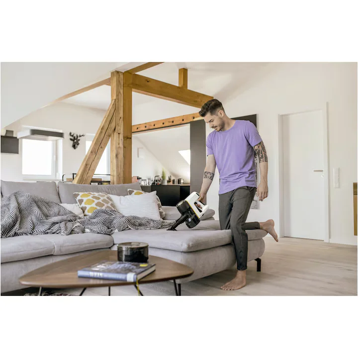 Aspirator vertical Karcher VC 4 Cordless myHome, 1.198-630.0, 140 W, autonomie 30 min, 2 trepte de viteza, 21.6 V, 2.5 Ah, 650ml, perie activa, alb/negru [4]