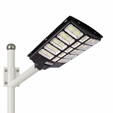 Lampă Solară Stradală LED 1000W Rixme 15 Zone, Senzor Mișcare, Telecomandă, IP67, Lampa solara exterior, Negru [8]