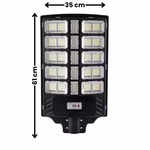 Lampă Solară Stradală LED 1000W Rixme 15 Zone, Senzor Mișcare, Telecomandă, IP67, Lampa solara exterior, Negru [5]