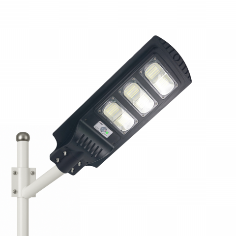 Lampă solara stradală LED solară Rixme 120W, 6 zone LED, telecomandă, timer 3/5/8h, Lampa solara exterior, IP67, Negru [3]
