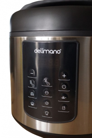 Oala electrica Delimano Optimo, 5 litri, temporizator de 24 ore, afisaj LED, 6 programe presetate, functie de pornire intarziata, functie de mentinere a temperaturii, vas cu invelis antiaderent, 1023 [1]
